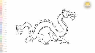 Chinese dragon drawings easy  Outline sketches How to draw A Dragon step by step simply artjanag [upl. by Jakoba]