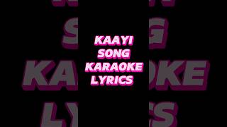 KAAYI SONG KARAOKE LYRICS shorts karaoke lyrics [upl. by Narib]