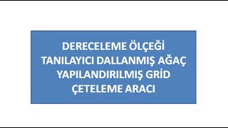 28 DERECELEME Ã–LÃ‡EÄÄ° TANILAYICI DALLANMIÅ AÄAÃ‡ YAPILANDIRILMIÅ GRÄ°D Ã‡ETELEME ARACI [upl. by Tonnie591]