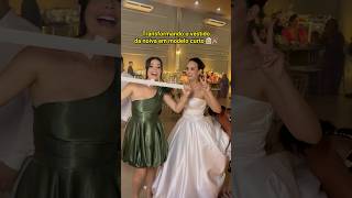 Transformei o vestido da noiva em um modelo curto 👰🏻‍♀️🥂Tutorial customizacao casamento [upl. by Giffie]