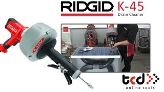 RIDGID K45 Drain Cleaning Machine 36033  Autofeed [upl. by Sirenay674]