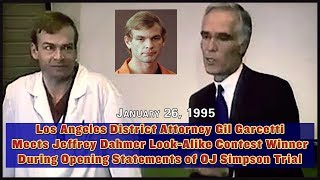 ExDA Gil Garcetti Meets Jeffrey Dahmer LookAlike Contest Winner During OJ Simpson Trial [upl. by Roinuj]