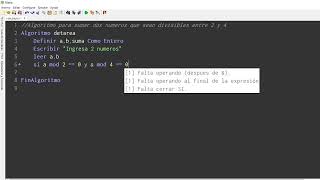 Algoritmo para sumar dos numeros que sean divisibles entre 2 y 4 [upl. by Ahsenor501]