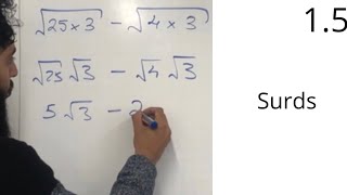 Edexcel AS level Maths  15 Surds [upl. by Koziel]