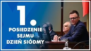 1 posiedzenie Sejmu  dzień siódmy 6 grudnia 2023 r [upl. by Anomar]