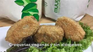 Croquetas Veganas Ecológicas Sin Alérgenos Sin gluten leche huevo soja frutos secos ni sésamo [upl. by Norahc82]