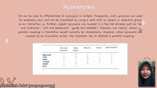 WRITTEN TRANSLATION The Use of Componential Analysis in Translation by Group 2D 2022 [upl. by Annhej]