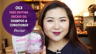 OGX Fade Defying Orchid Oil Shampoo amp Conditioner Review  Beauty Book Corner [upl. by Kirre]