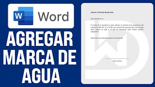 Cómo PONER una MARCA de AGUA en WORD 2024 [upl. by Gombosi379]