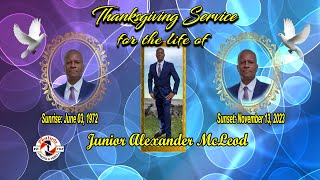 THANKSGIVING SERVICE FOR THE LIFE OF JUNIOR ALEXANDER McLEOD [upl. by Dolly]