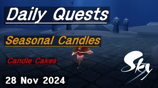 Sky cotl  28Nov Daily Quests amp Candles [upl. by Nnyl205]