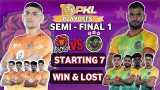 PKL 10 SEMIFINAL 1 Puneri Paltan vs Patna Pirates Starting 7 Prediction [upl. by Aredna314]