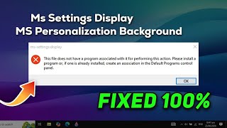 Solved  MS Settings Display Error in Windows 1011 ✅ [upl. by Einnol]