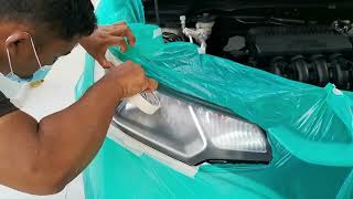 CARA COATING HEADLAMP KERETA HONDA JAZZ WARNA SMOKE BLACK [upl. by Rolo]