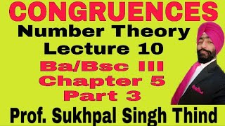 CONGRUENCES in Number Theory Part 3 Lecture 10thHow to find remainder by using congruence [upl. by Ponton]