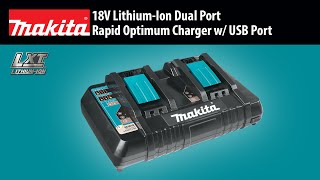 MAKITA 18V LithiumIon Dual Port Rapid Optimum Charger DC18RD [upl. by Ardnohsal]