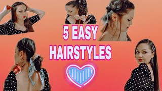 5 Modele flokesh te thjeshta  Easy hairstyles [upl. by Siuqram]