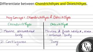 Differentiate between Chondrichthyes and Osteichthyes [upl. by Eelano]