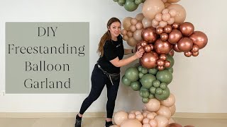 How to Make a Freestanding Organic Balloon Garland  DIY Balloon Garland [upl. by Aidin]