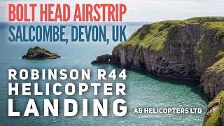 Robinson R44 Helicopter Landing In Salcombe Devon [upl. by Gylys749]