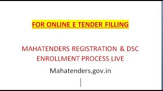 mahatenders site Online Bidder Enrollment amp DSC enrollment for Tender filling [upl. by Aerdnaxela]