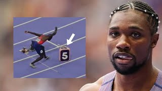 Noah Lyles UNDER FIRE about his 200m entrance amp damaging equipment [upl. by Ahsatam]