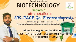 SDSPAGE Gel Electrophoresis  Biotechnology Notes for All Entrance CPET SSB PGT CUET [upl. by Anitsyrc996]