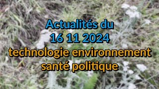 HD Actualités du 16 11 2024 classement technologie vie divertissement stream [upl. by Enavi783]