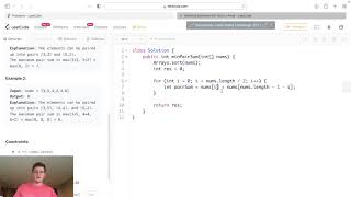 Leetcode Solution  1877 Minimize Maximum Pair Sum in Array [upl. by Larrie]