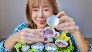 ASMR BIG CLAMS EATING SOUNDS LINHASMR [upl. by Fulbert]