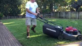 Honda Self Propelled Lawn Mowing Bagging Leaves Pittwater Mowing Australia [upl. by Lindemann]