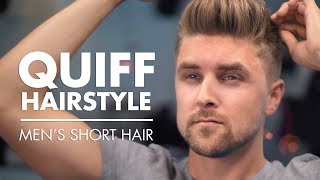 Mens Quiff Hairstyle  Short Hair [upl. by Arej392]