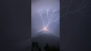 Footage Captures Rare Moment Lightning Bursts From Erupting Volcano [upl. by Loresz]