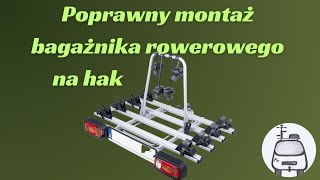 Bagażnik rowerowy na hak Poprawny montaż bagażnika rowerowego na hak Wynajem bagażników Radomsko [upl. by Nieberg]