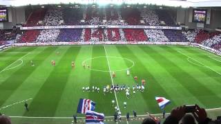 Rangers v Stirling Albion 140 Years PreMatch Card Display [upl. by Lebatsirhc792]