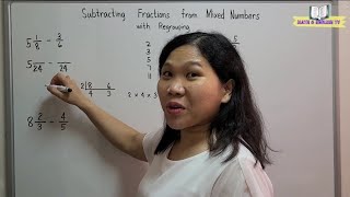 Subtracting Mixed Numbers and Fractions with Regrouping [upl. by Iur]