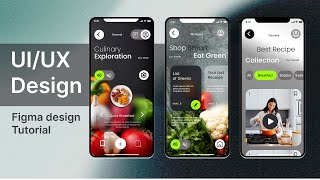 Healthy Food Cooking App Design in figma  How to make UI design for food app figmatutorial [upl. by Annekahs]