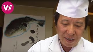 Fugu  how to prepare the deadly pufferfish as shown by quotUoseiquot chef Rikizo Okamoto  Tokyo [upl. by Ahtera]