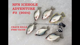 Icehole Adventure 2 FISH Almost SWIM close call COOK Fish Tacos Wisconsin Icefishing 2024 [upl. by Hgielhsa]