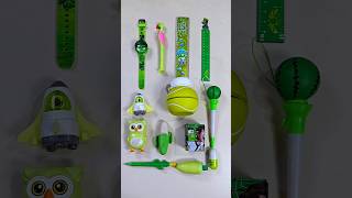 Stationery gadgets collection eraser sharpener pencil green stationery items stationery [upl. by Airel]