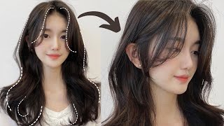 KOREAN CURTAIN BANGS TUTORIAL  Trendiest Hairstyle 2022❕ [upl. by Corsiglia]