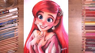 Drawing Princess Ariel  The Little Mermaid  drawholic [upl. by Byron]