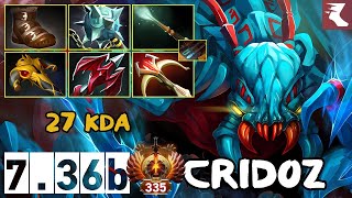 Skitterstep Weaver  27 KDA  Cridoz  736b  Immortal Dota 2 Pro Plays [upl. by Bengt146]