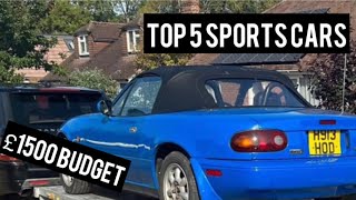 5 best cheap sports cars uk £1500 budget [upl. by Anahsahs292]