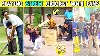 Indian Cricketers Playing Street Cricket With Their Fans  Virat Rohit Sky Ganguly [upl. by Corder]