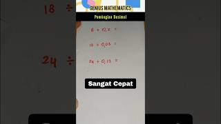 Pembagian Tercepat Bilangan Desimal bilangandesimal maths matematika [upl. by Walden594]