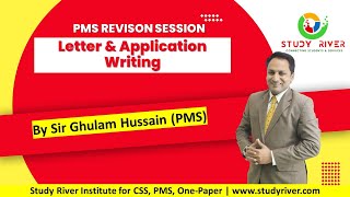 Letter amp Application Writing  PMS Revision Session  Ghulam Hussain  Study River [upl. by Drooff79]