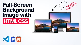 FullScreen Background Image with HTML CSS  Responsive Full Page Background Image CSS [upl. by Buschi]