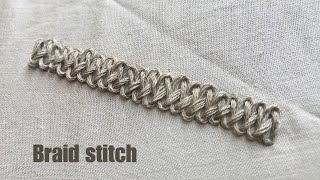 Embroidery with DZEL  Mastering the Braid Stitch Cable plate stitch [upl. by Sisco]