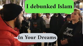 She Cames To deb unk Islam Gets schooled Mohammed Ali and Christian Lady Speakers Corner [upl. by Aiciruam]